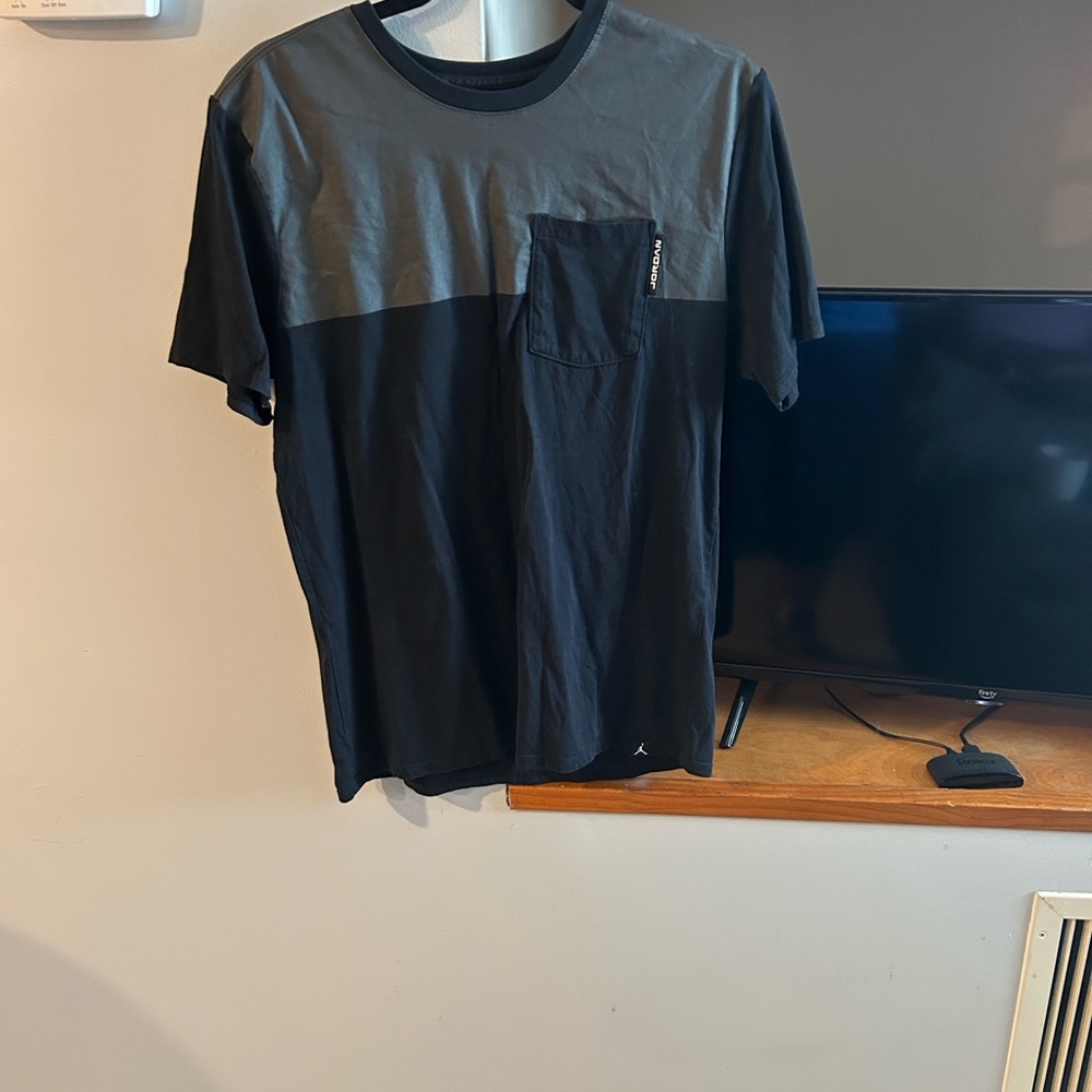 Jordan Black and Gray Short Sleeve Tee